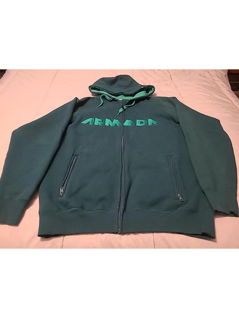 Armada Icon Full Zip Up Hoodie  Blue/Green Thick